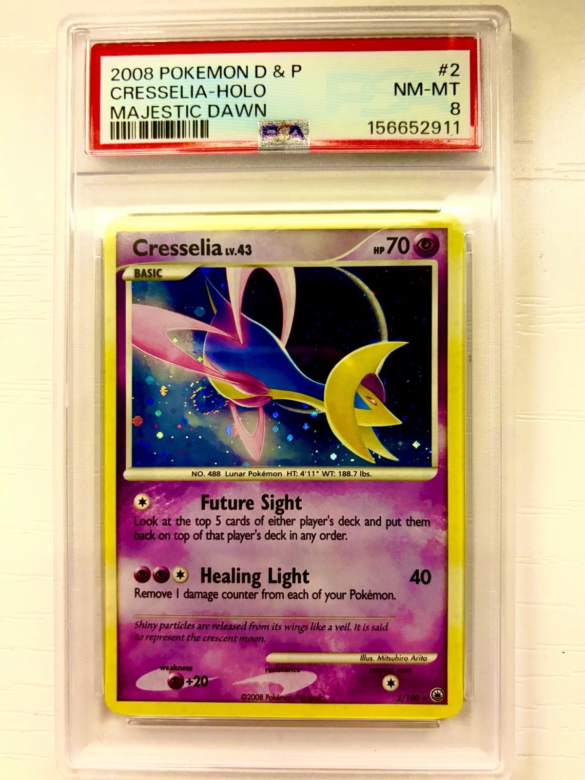 2008 Pokemon Diamond & Pearl Majestic Dawn Cresselia-Holo 2