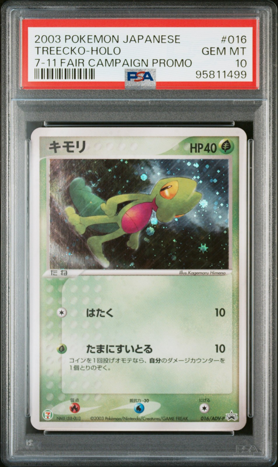 2003 Pokemon Japanese Promo Treecko-Holo 7-11 Fair Campaign 016