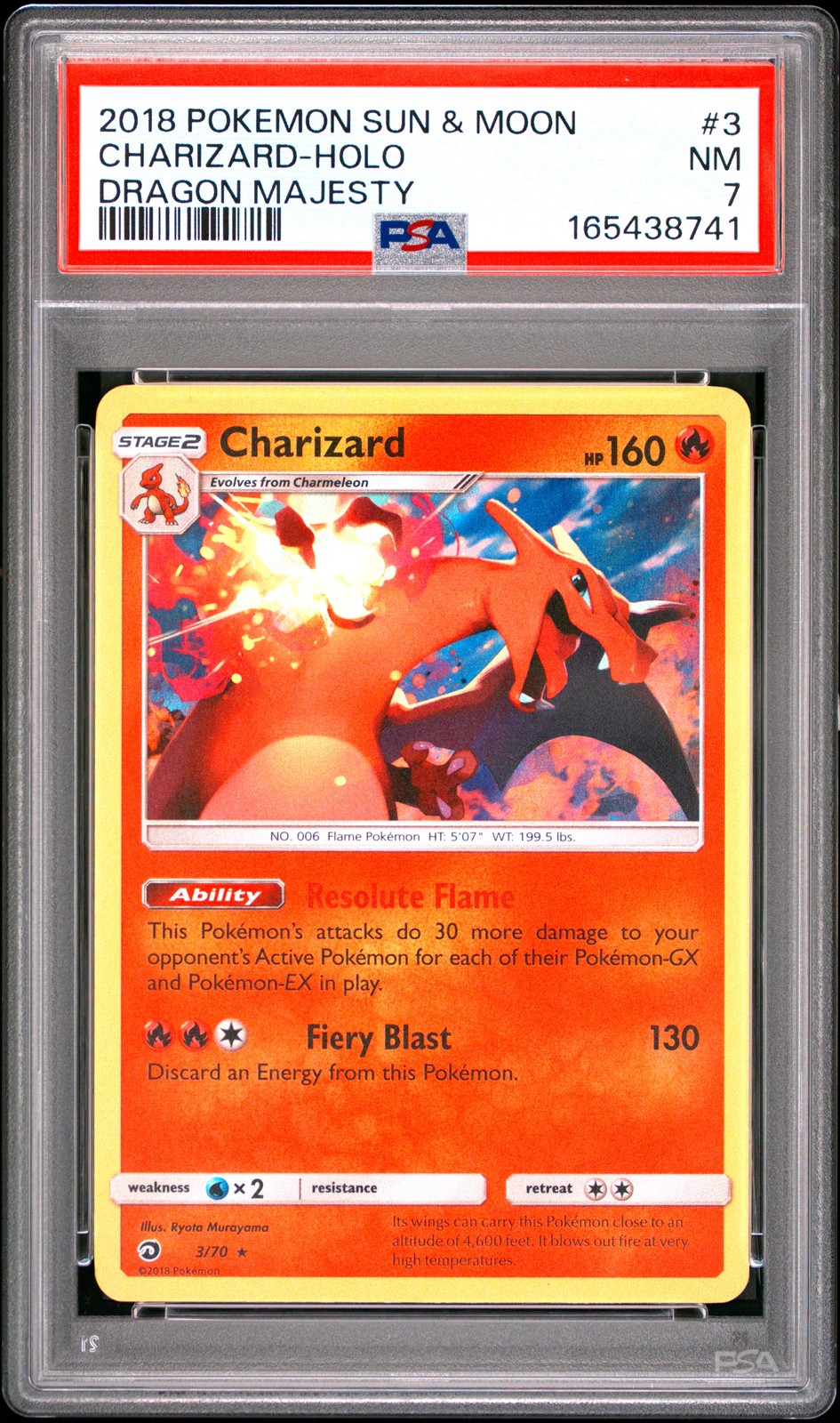 2018 Pokemon Sun & Moon Dragon Majesty Charizard-Holo 3