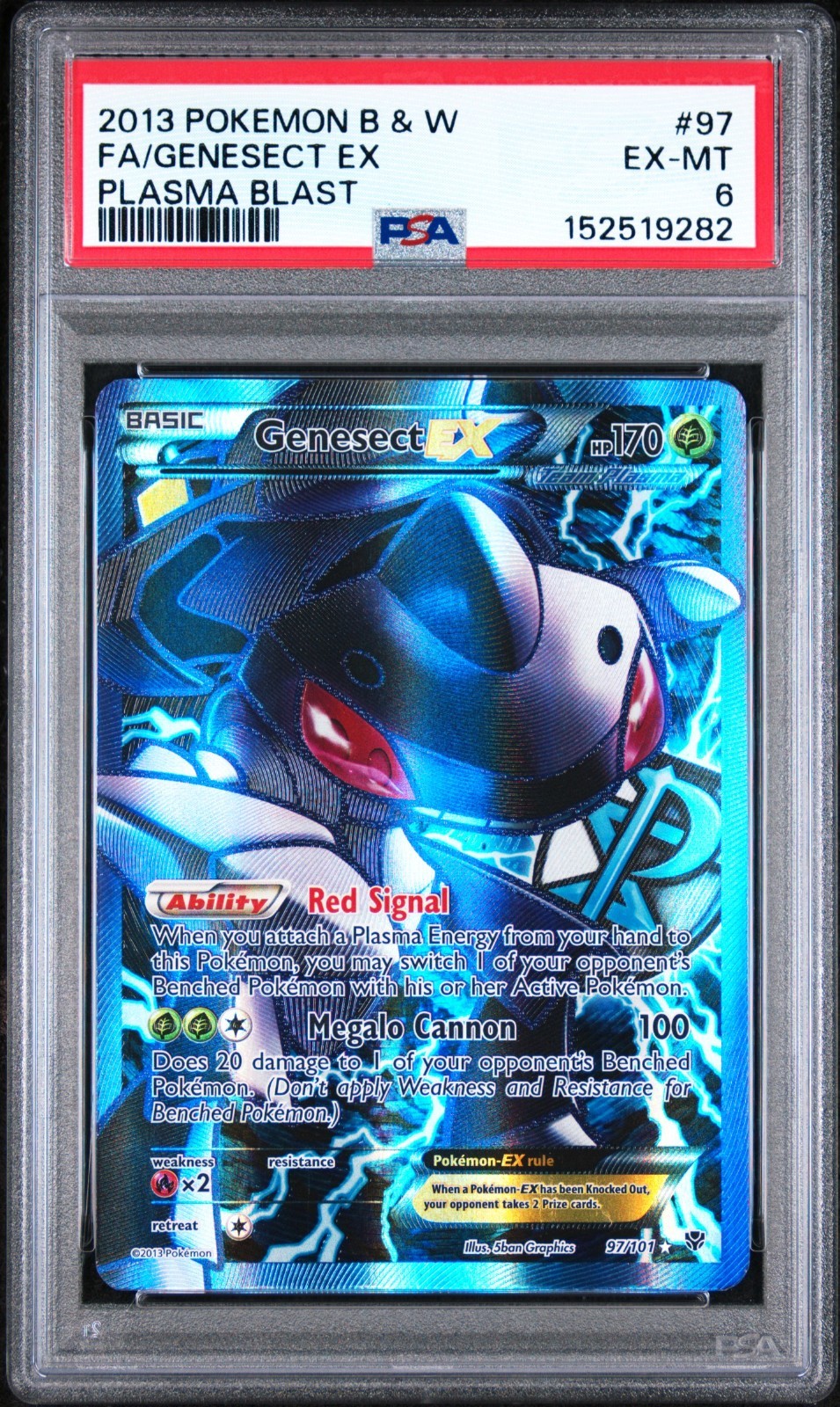 2013 Pokemon Black & White Plasma Blast Full Art/Genesect EX 97