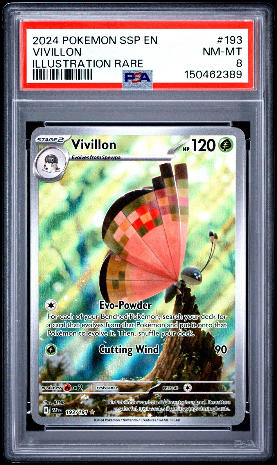 2024 Pokemon Ssp EN-Surging Sparks Vivillon Illustration Rare 193
