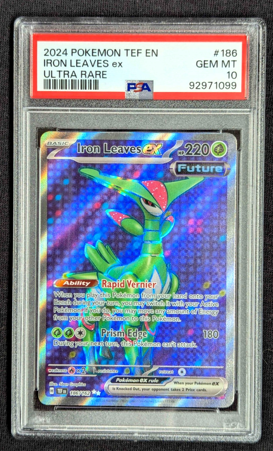 2024 Pokemon Tef EN-Temporal Forces Iron Leaves EX Ultra Rare 186