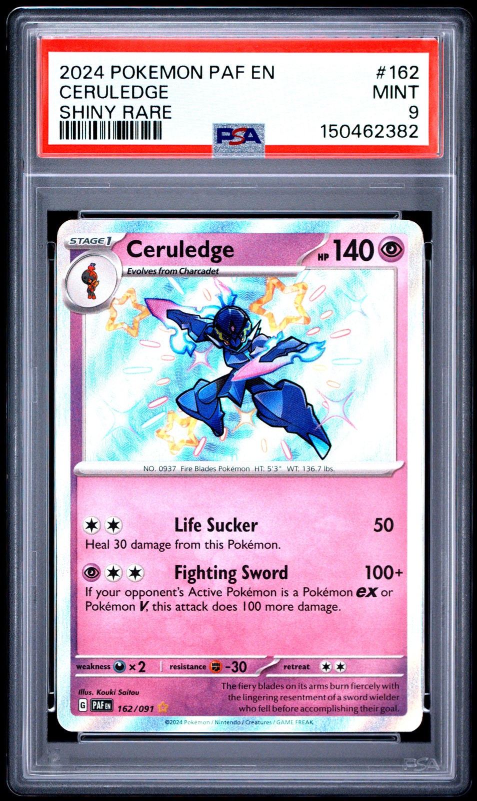 2024 Pokemon Paf EN-Paldean Fates Ceruledge Shiny Rare 162