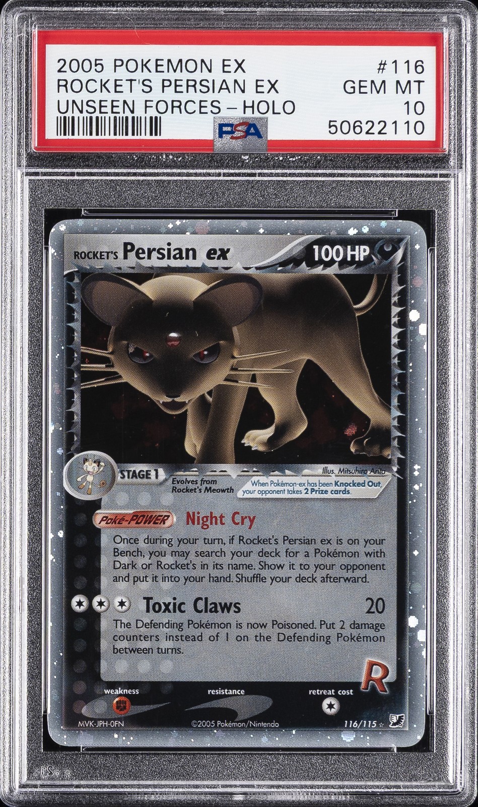 2005 Pokemon EX Unseen Forces Rocket's Persian EX-Holo 116
