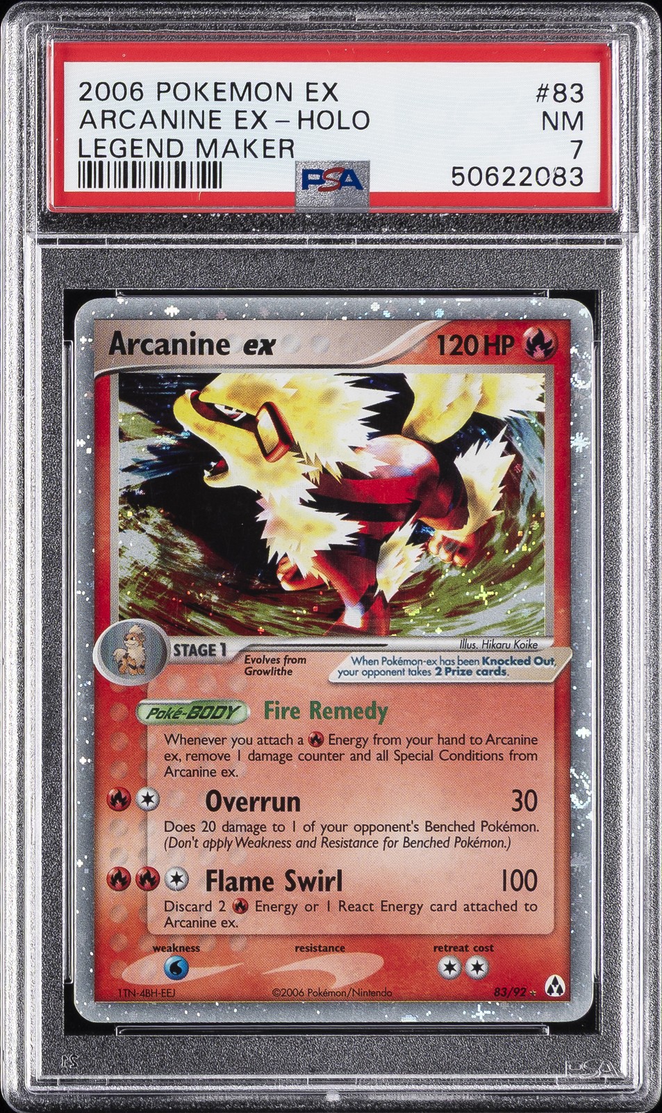 2006 Pokemon EX Legend Maker Arcanine EX-Holo 83