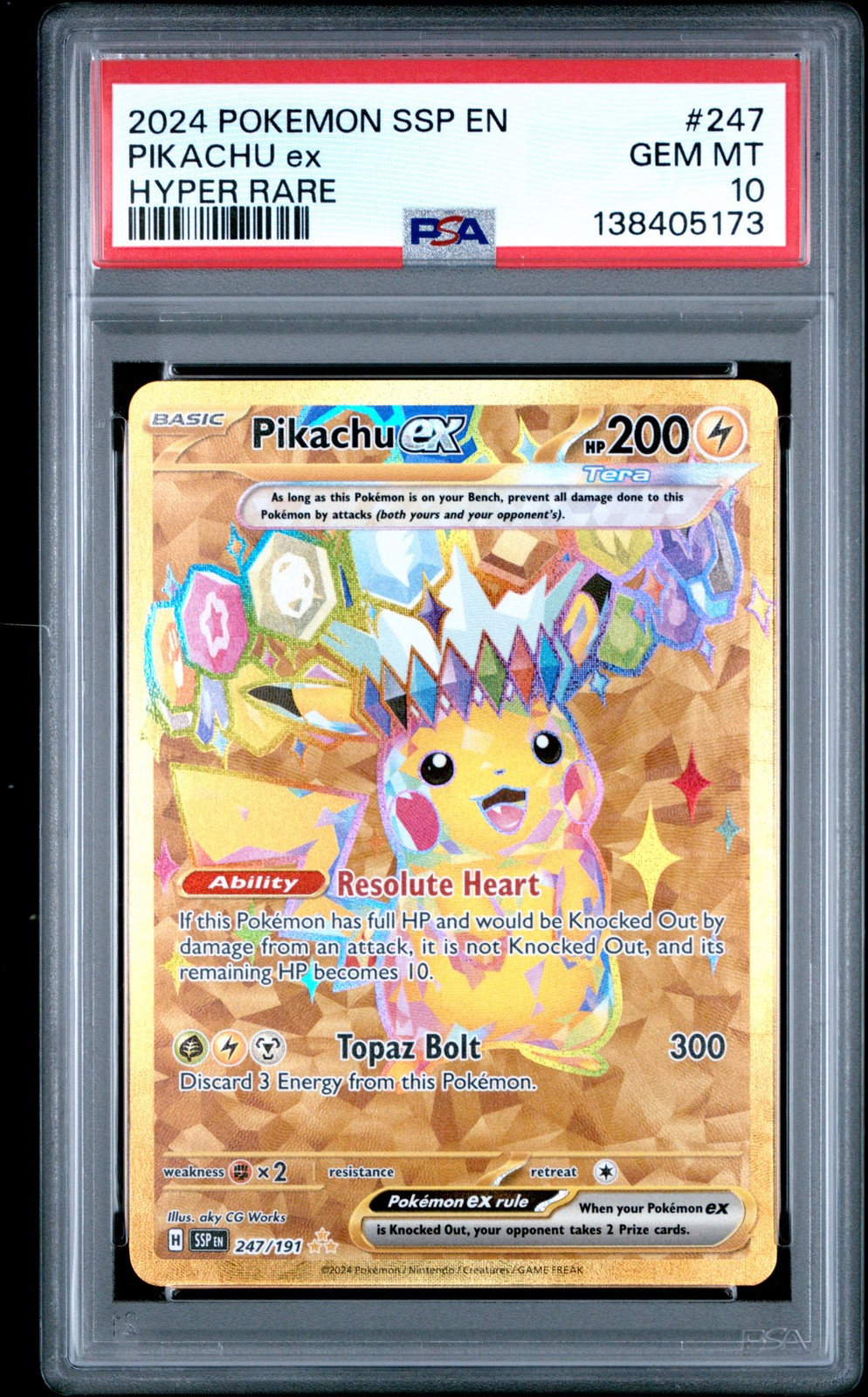 2024 Pokemon Ssp EN-Surging Sparks Pikachu EX Hyper Rare 247