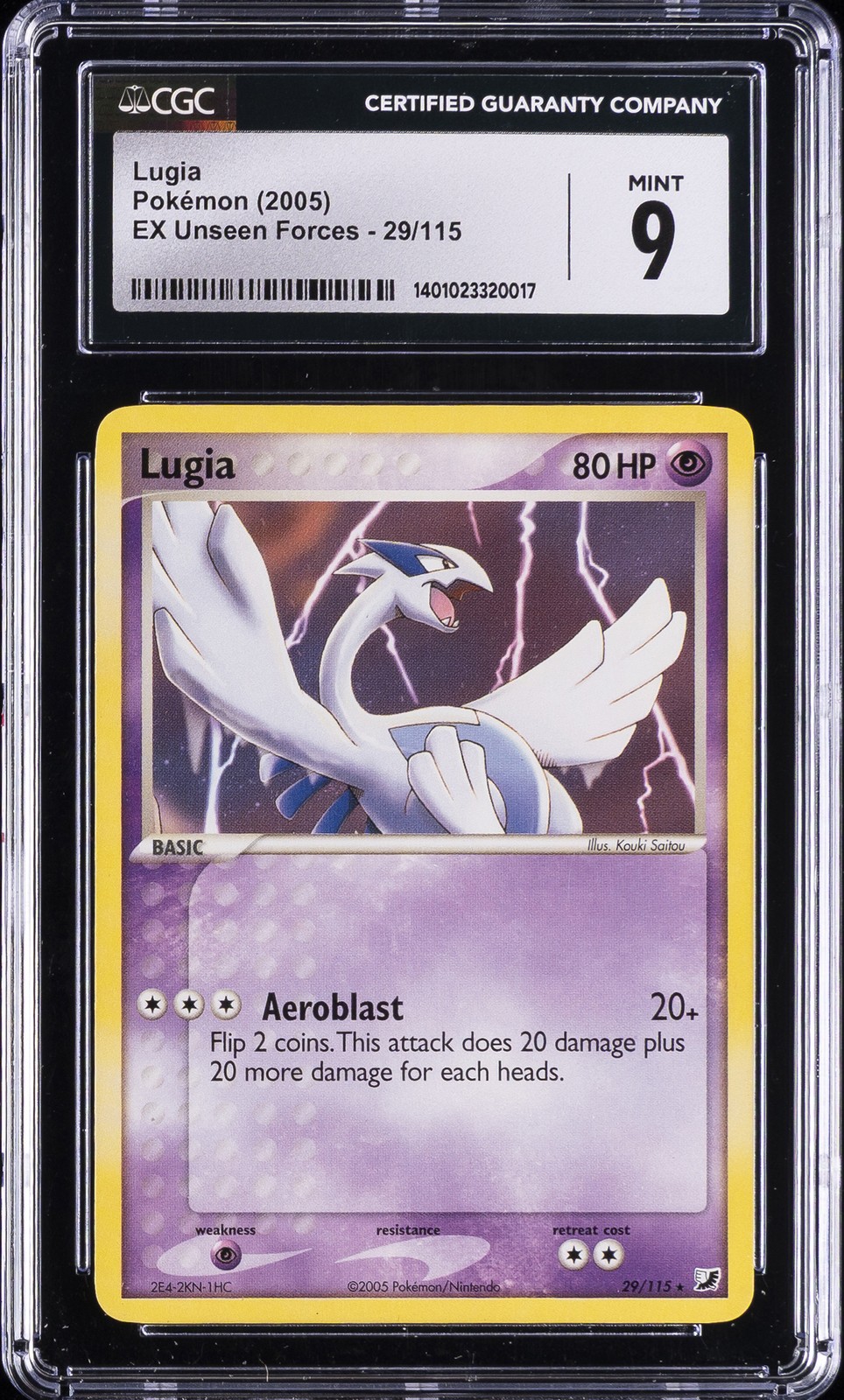 2005 EX Unseen Forces - English Lugia Rare (Non-Holo) 29/115