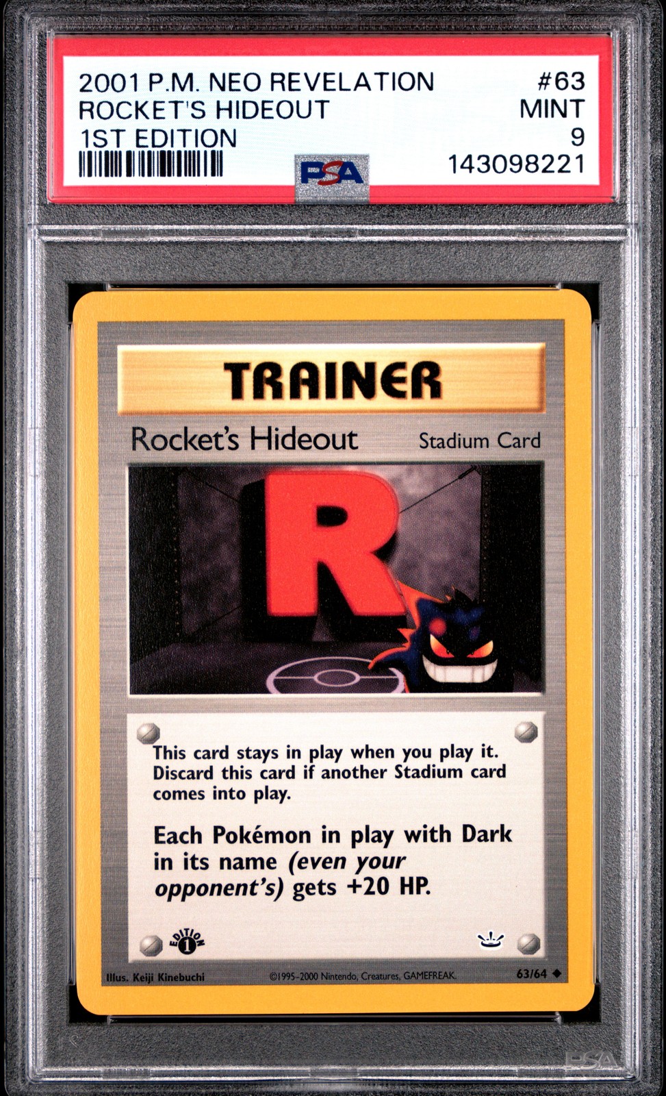 2001 Pokemon Neo Revelation Rocket's Hideout 1st Edition 63