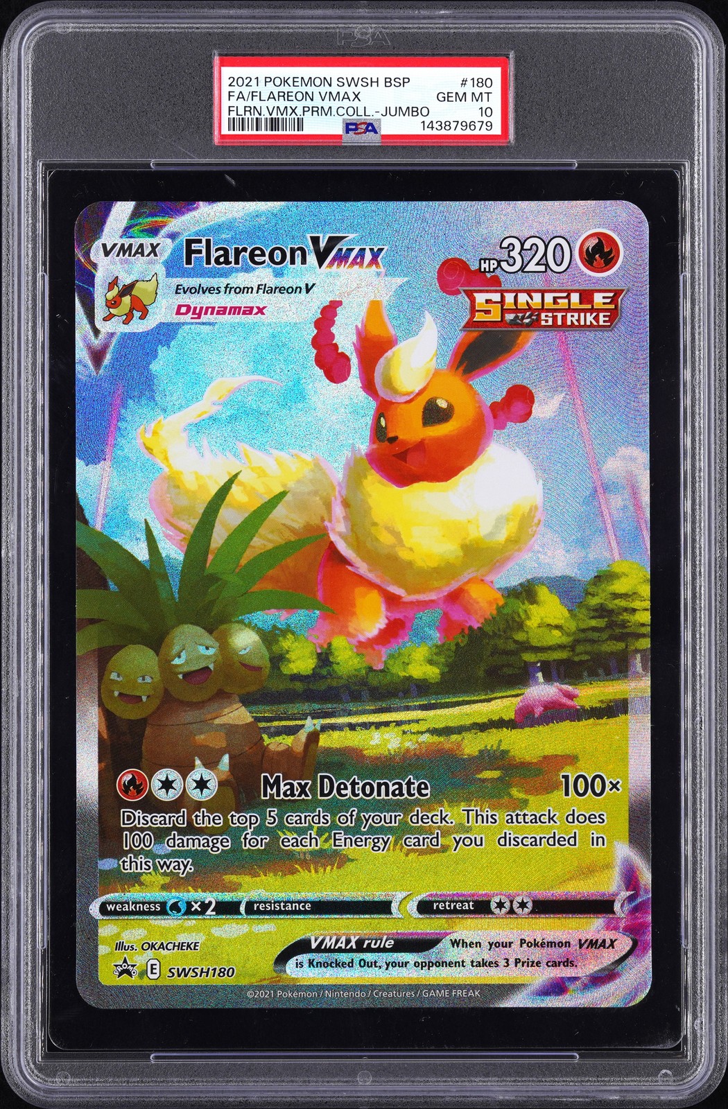 2021 Pokemon Swsh Black Star Promo Full Art/Flareon Vmax Flareon Vmax Premium Collection-Jumbo 180