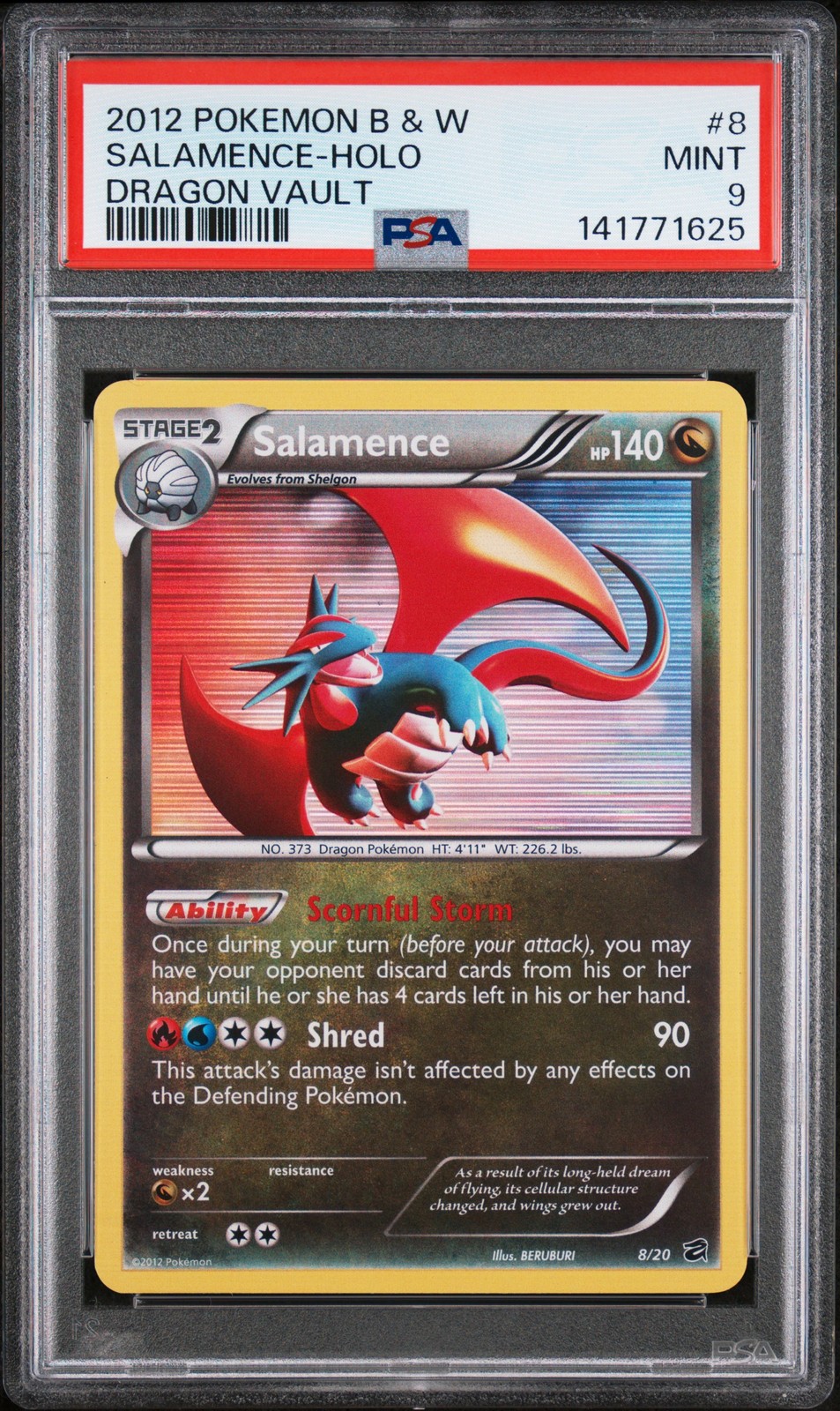 2012 Pokemon Black & White Dragon Vault Salamence-Holo 8