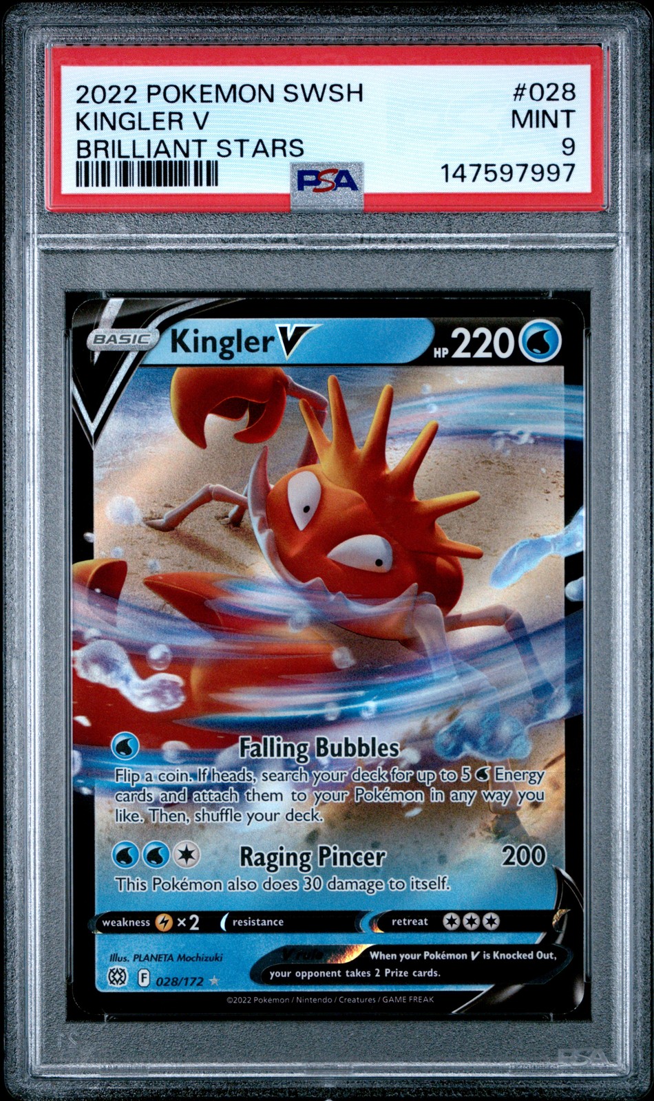 2022 Pokemon Sword & Shield Brilliant Stars Kingler V 028