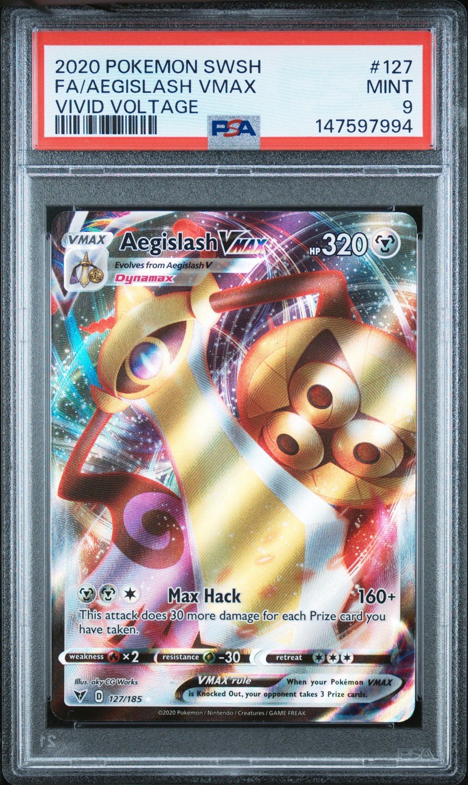 2020 Pokemon Sword & Shield Vivid Voltage Full Art/Aegislash Vmax 127