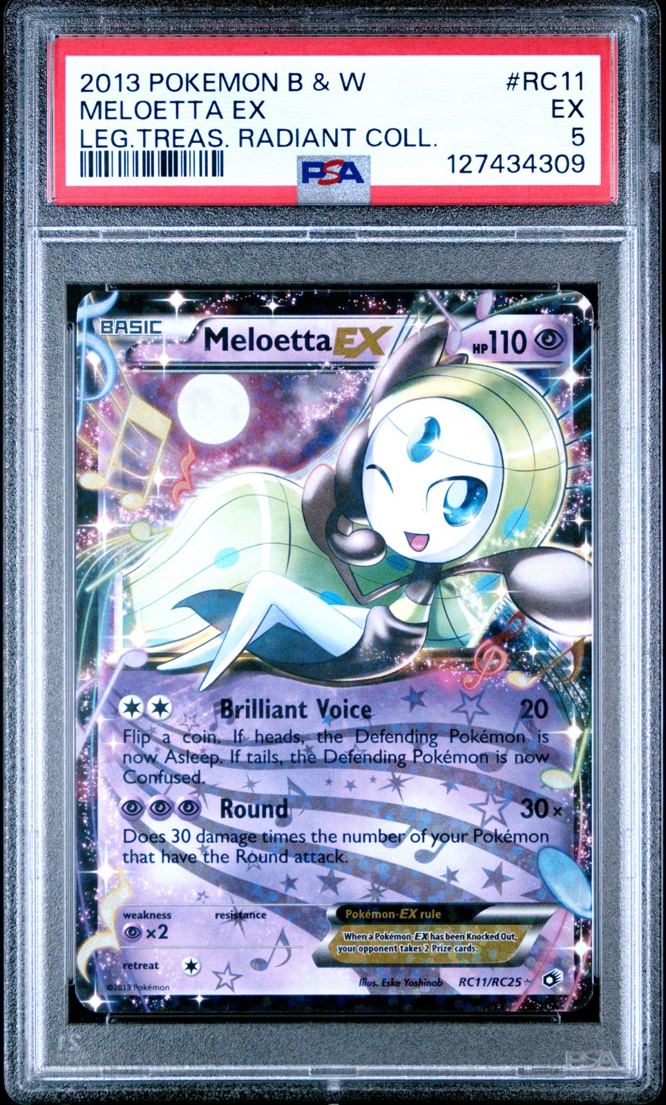 2013 Pokemon Black & White Legendary Treasures Radiant Collection Meloetta EX RC11