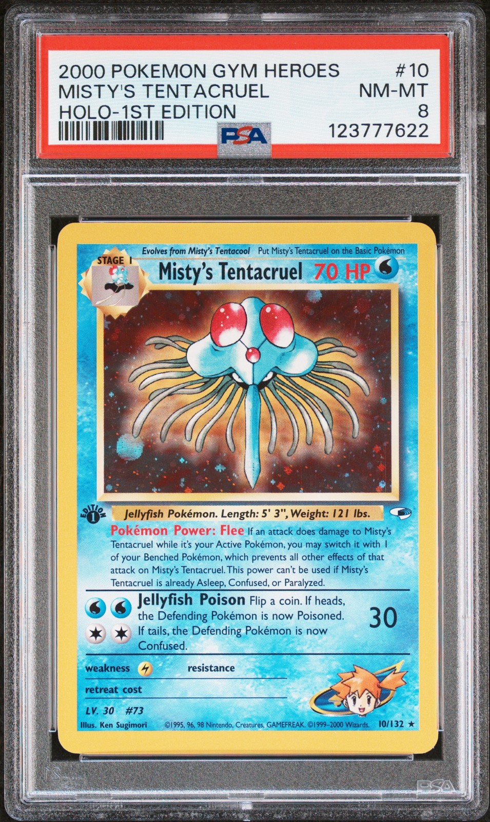 2000 Pokemon Gym Heroes Misty's Tentacruel Holo-1st Edition 10