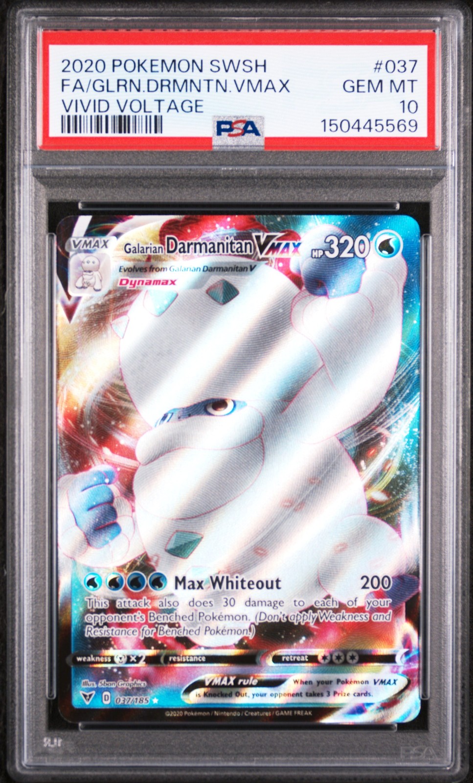 2020 Pokemon Sword & Shield Vivid Voltage Full Art/Galarian Darmanitan Vmax 037