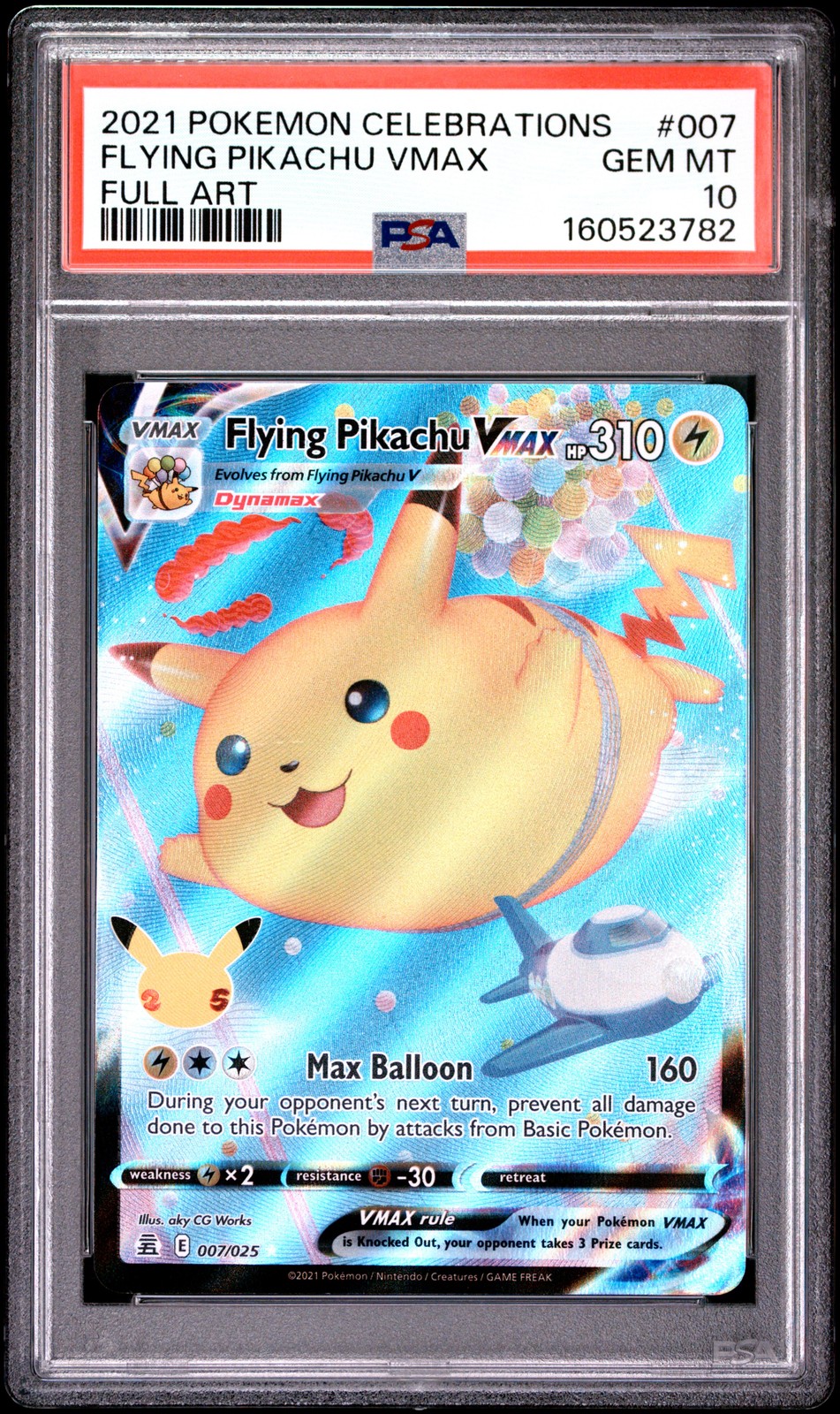 2021 Pokemon Celebrations Full Art/Flying Pikachu Vmax 007