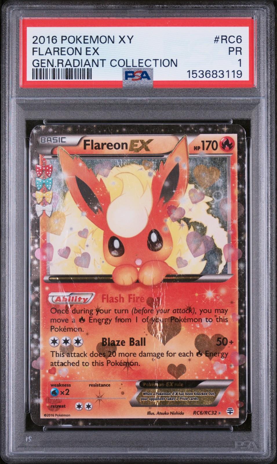 2016 Pokemon XY Generations Radiant Collection Flareon EX RC6