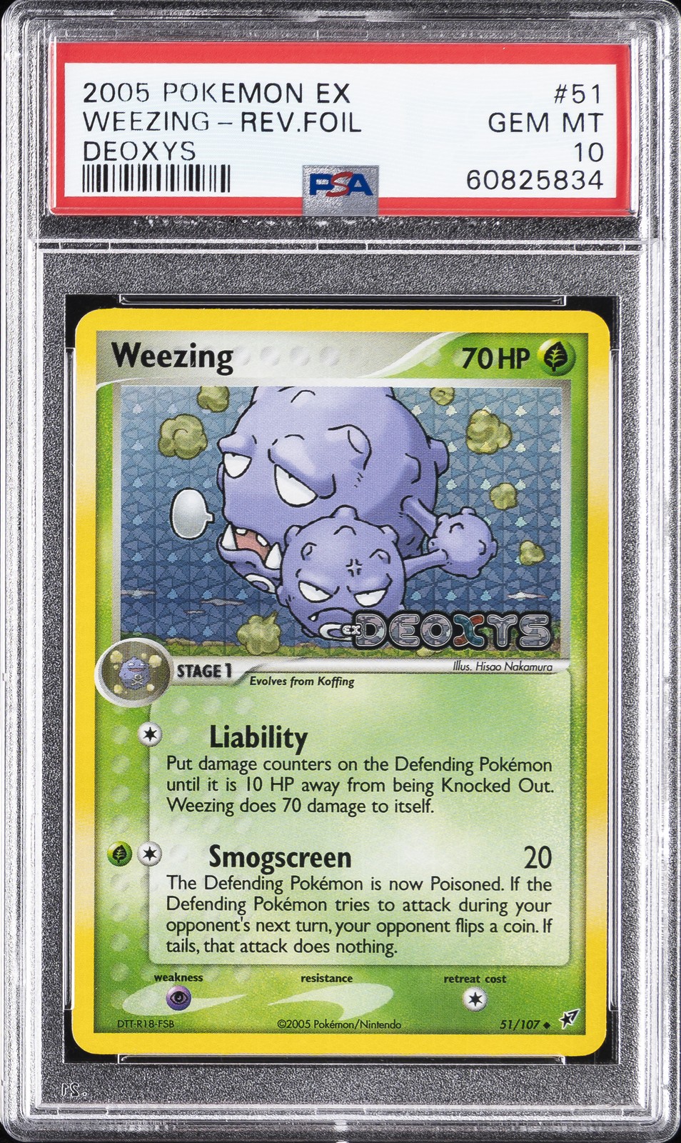 2005 Pokemon EX Deoxys Weezing-Reverse Foil 51
