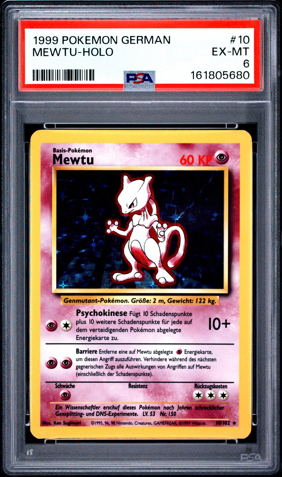 1999 Pokemon German Mewtu-Holo 10