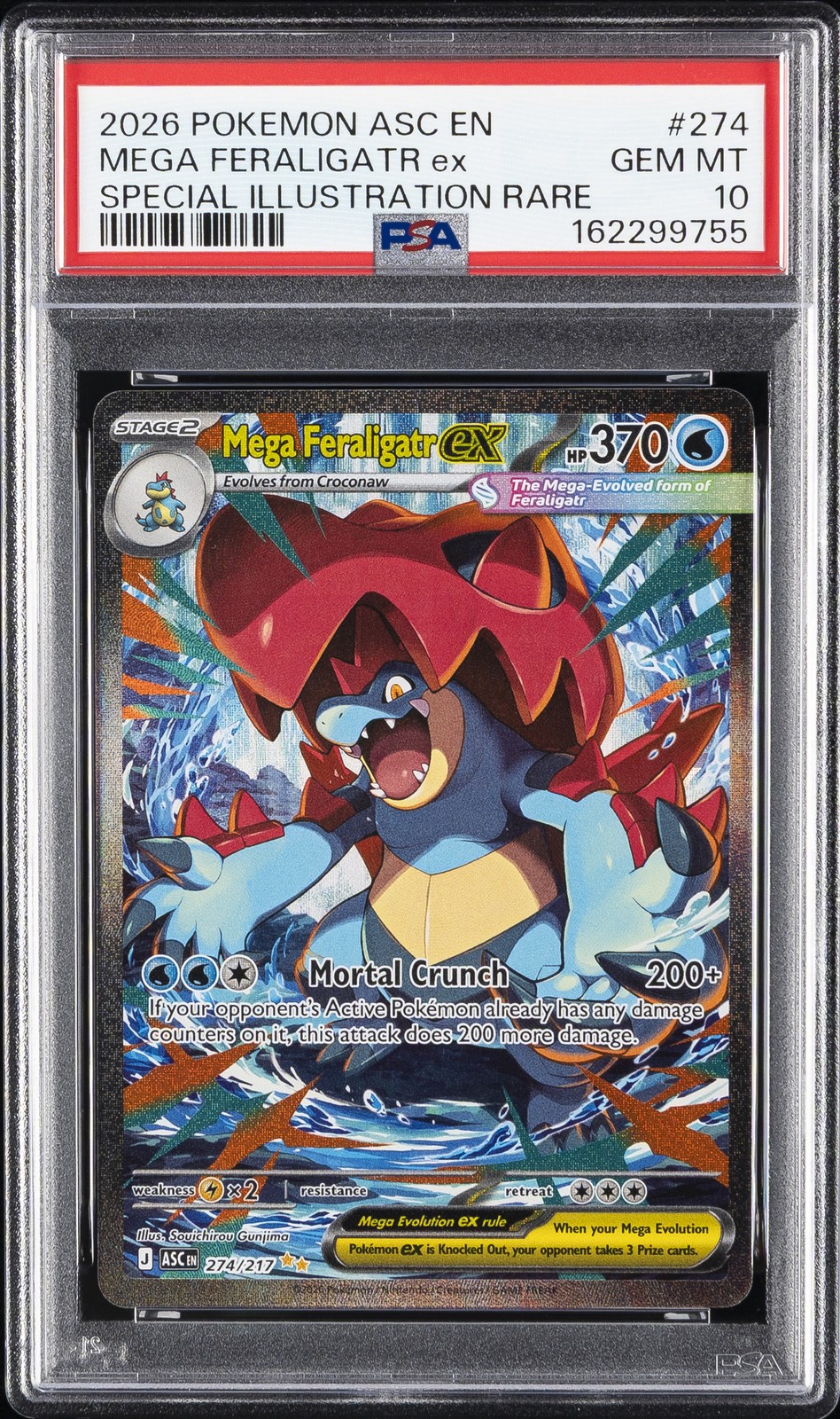 2026 Pokemon Asc EN-Ascended Heroes Mega Feraligatr EX Special Illustration Rare 274