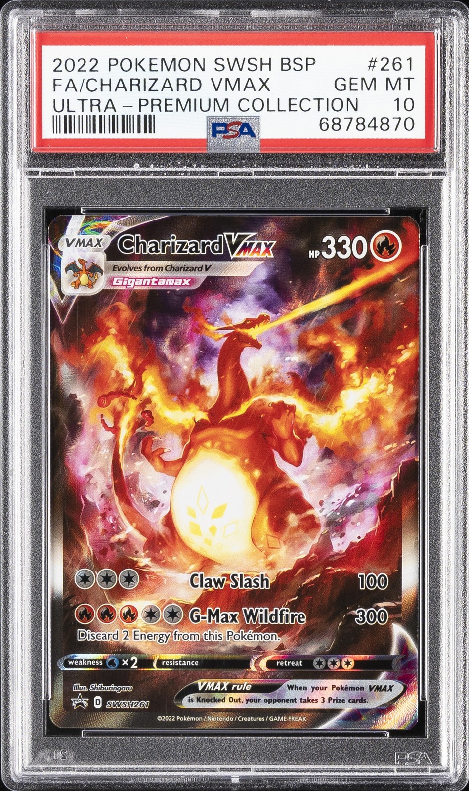 2022 Pokemon Swsh Black Star Promo Full Art/Charizard Vmax Sword & Shield Ultra-Premium Collection-Charizard 261