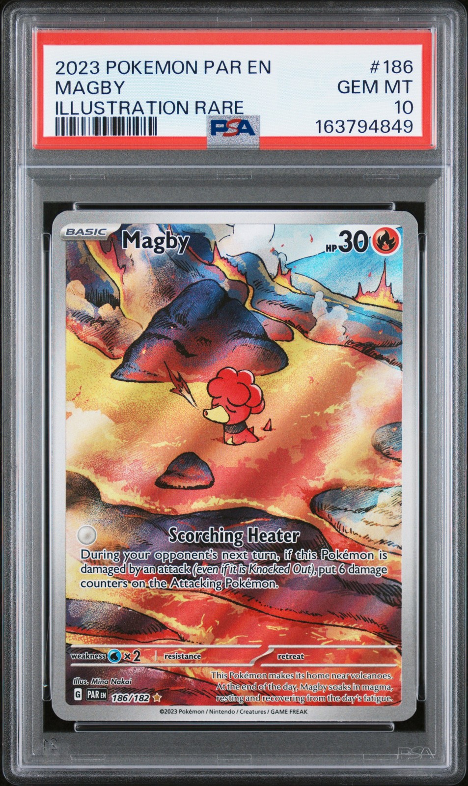 2023 Pokemon Par EN-Paradox Rift Magby Illustration Rare 186