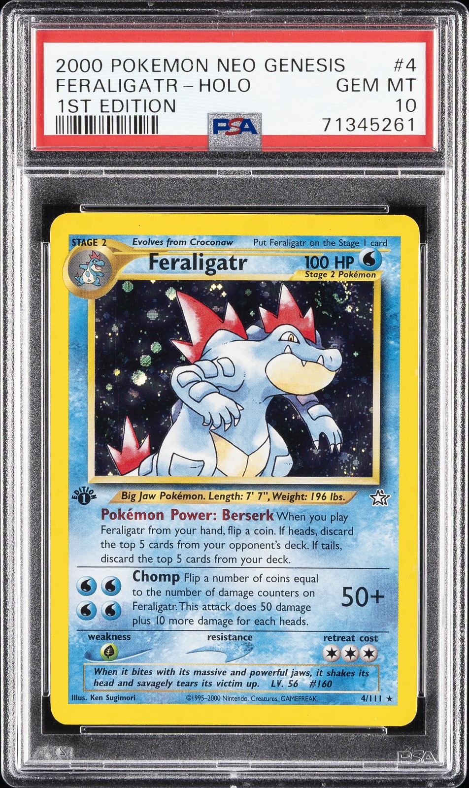 2000 Pokemon Neo Genesis 1st Edition Feraligatr-Holo 4