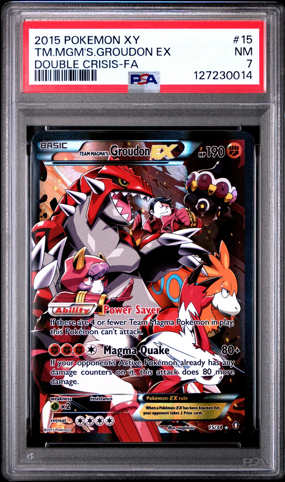 2015 Pokemon XY Double Crisis Full Art/Team Magma's Groudon EX 15