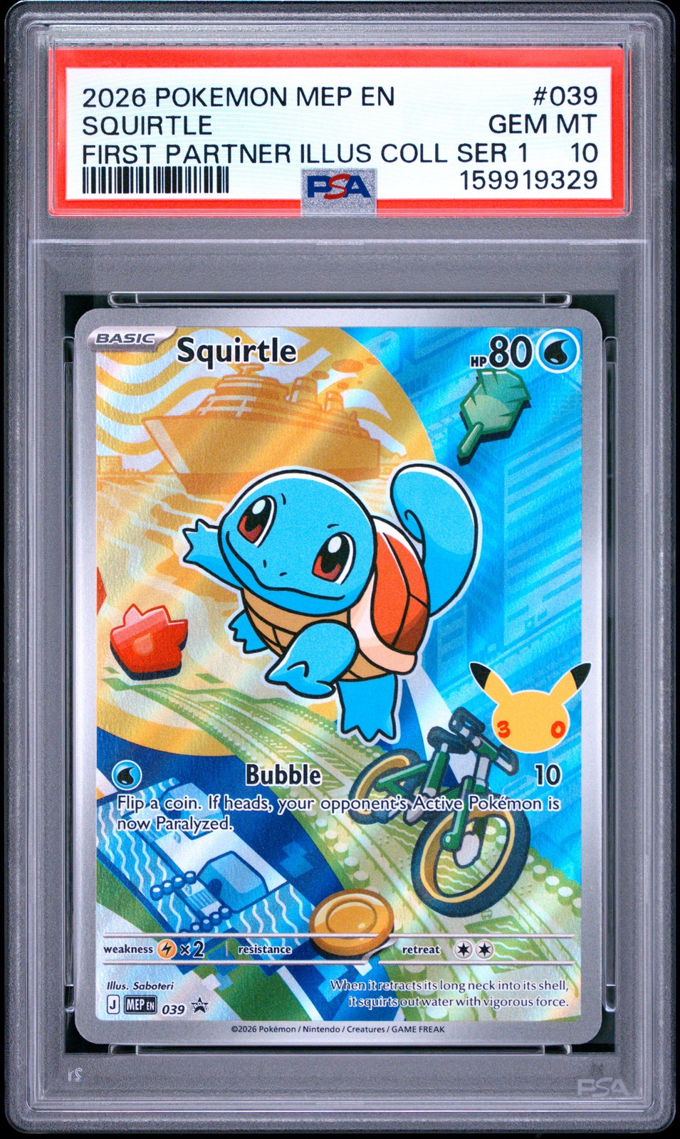 2026 Pokemon Mep EN-Me Black Star Promo Squirtle First Partner Illustration Collection Series 1 039