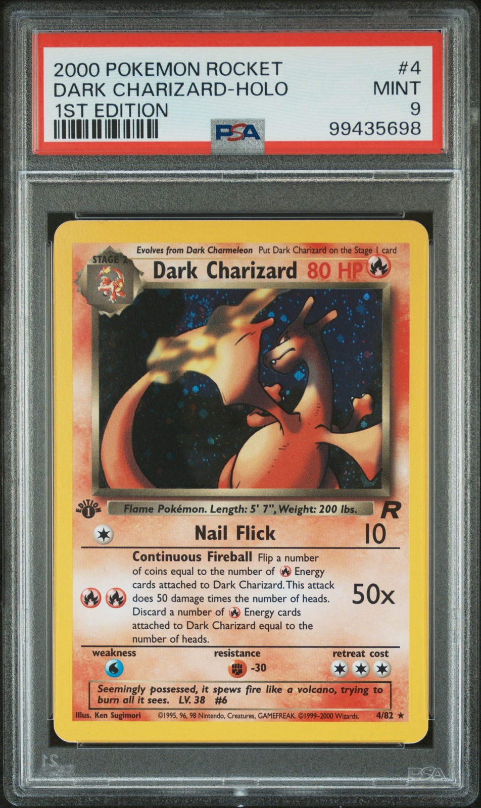 2000 Pokemon Rocket Dark Charizard-Holo 1st Edition 4