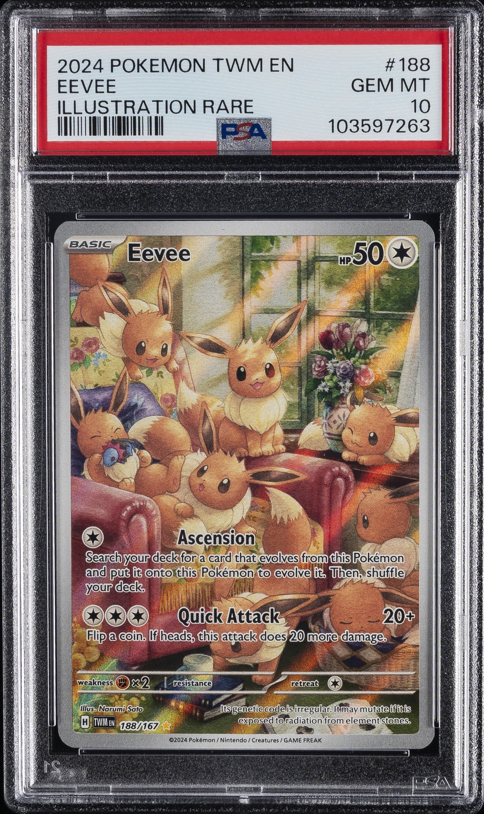 2024 Pokemon Twm EN-Twilight Masquerade Eevee Illustration Rare 188