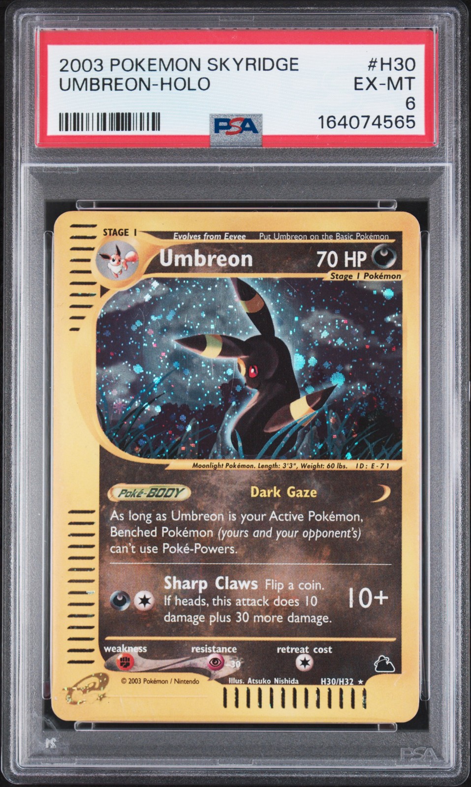 2003 Pokemon Skyridge Umbreon-Holo H30