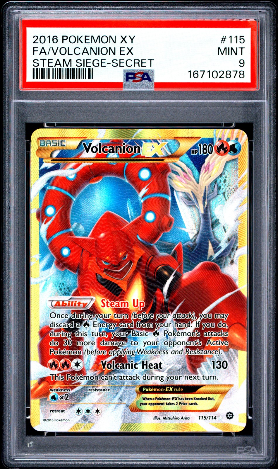 2016 Pokemon XY Steam Siege Full Art/Volcanion EX Secret 115