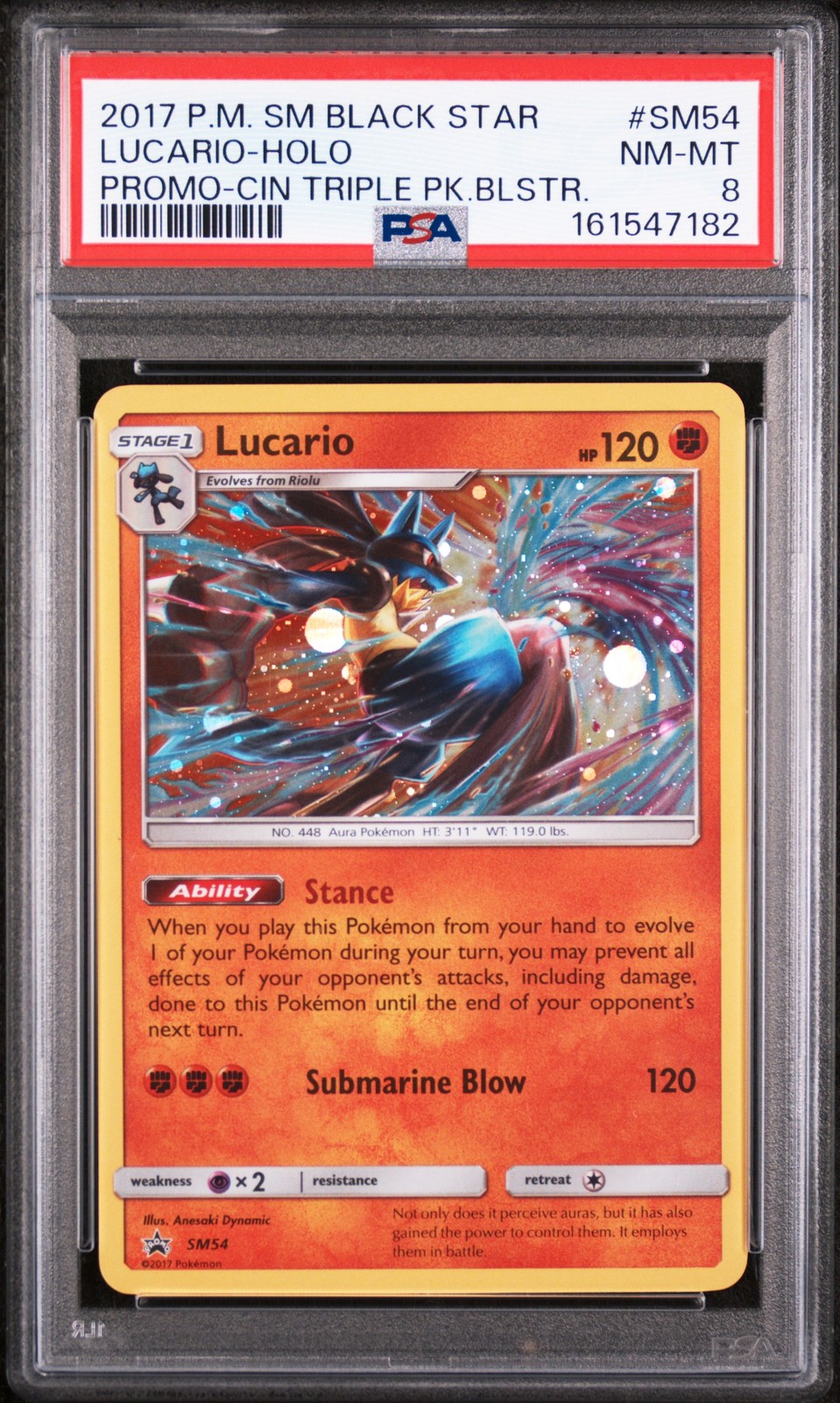 2017 Pokemon SM Black Star Promo Lucario-Holo Crimson Invasion Three Pack Blisters SM54
