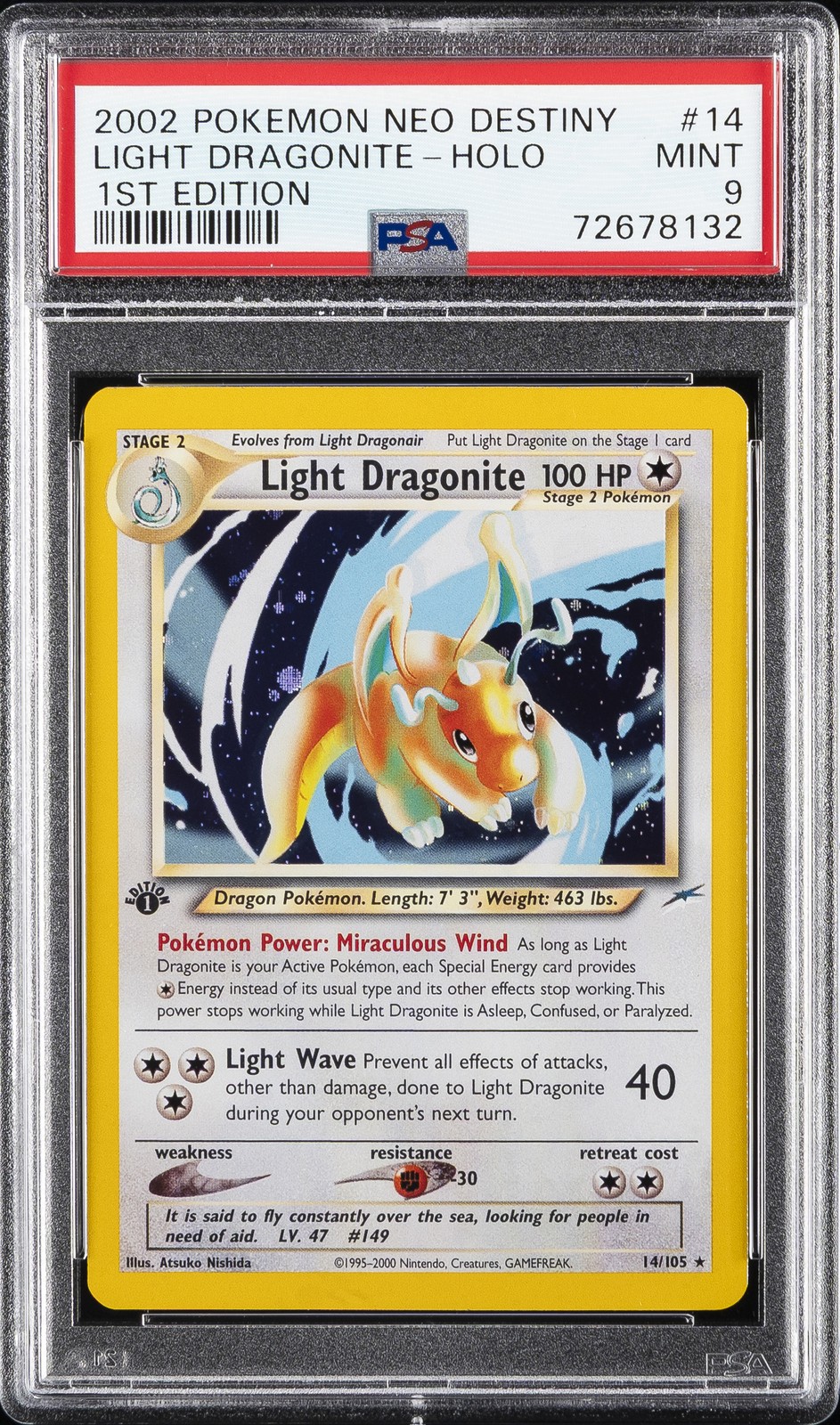 2002 Pokemon Neo Destiny Light Dragonite-Holo 1st Edition 14