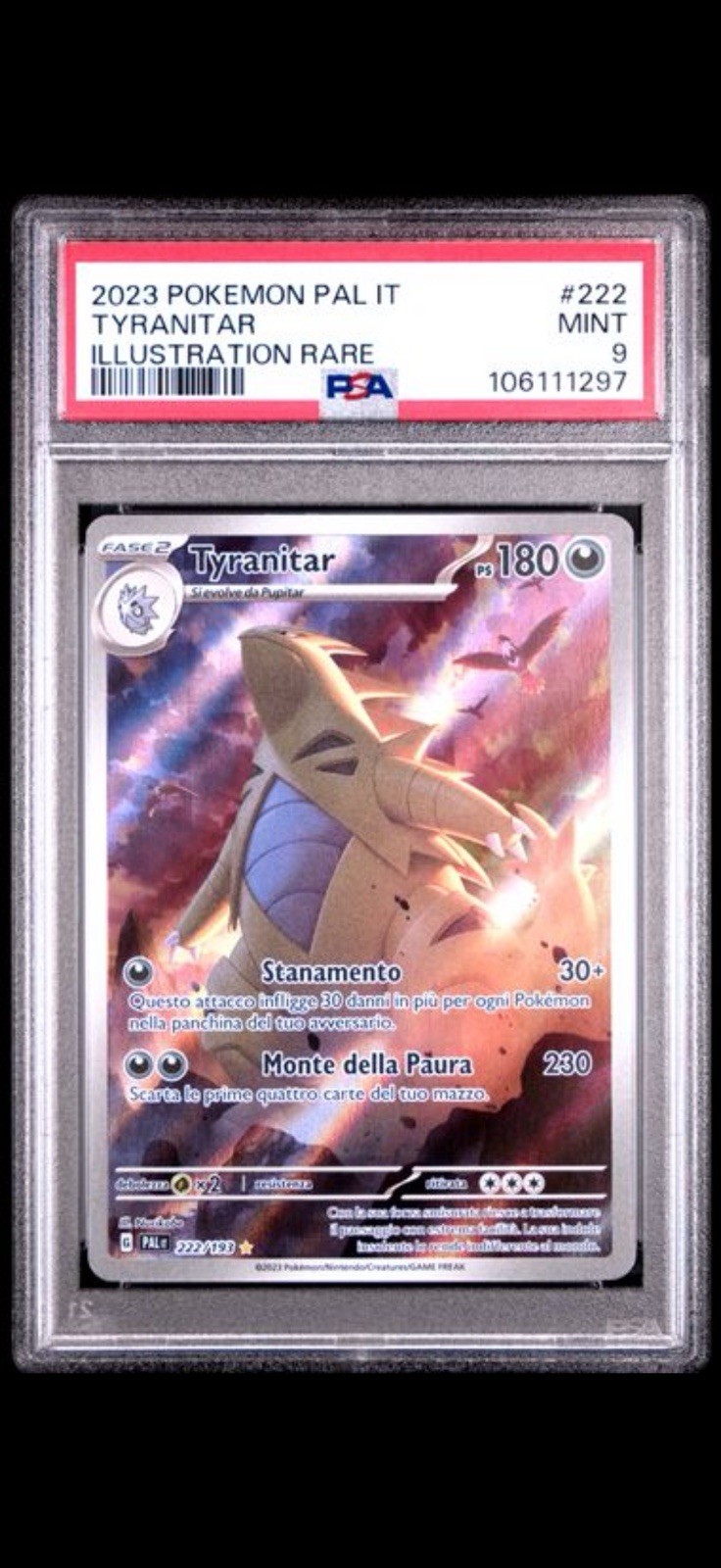 2023 Pokemon Italian Pal It-Paldea Evolved Tyranitar Illustration Rare 222