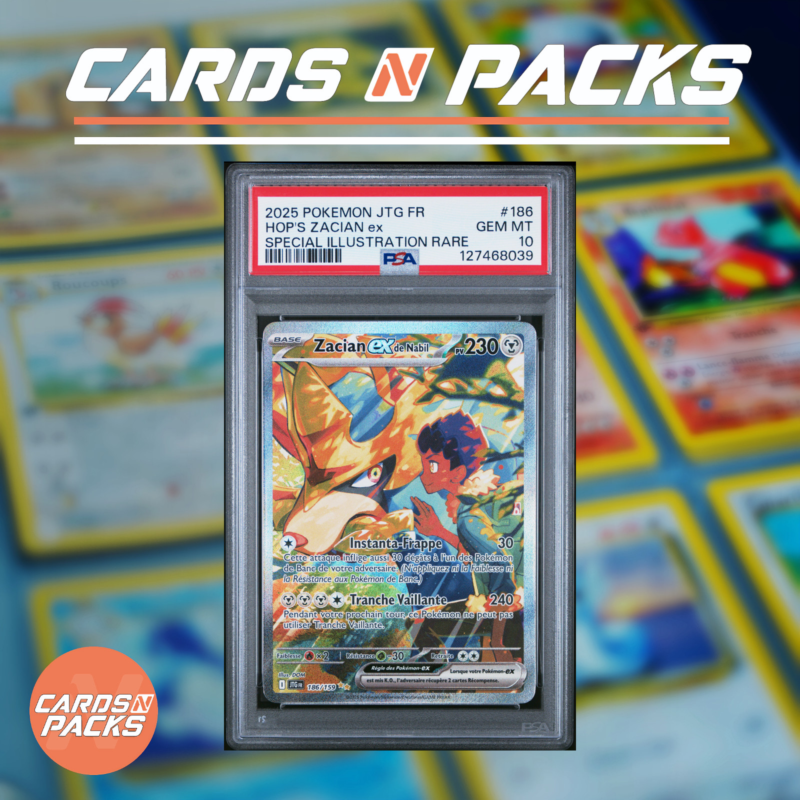 2025 Pokemon French Jtg FR-Journey Together Hop's Zacian EX Special Illustration Rare 186