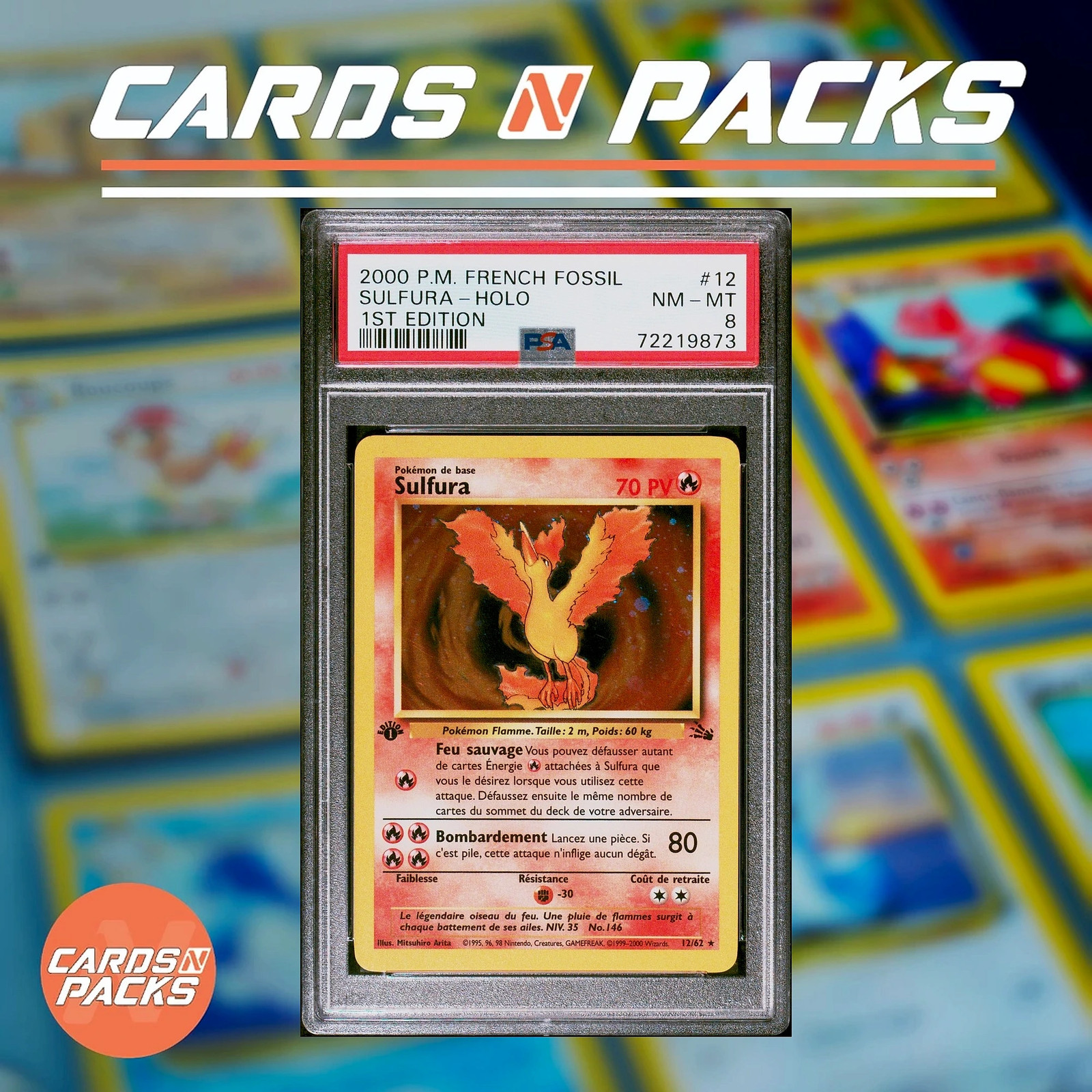 2000 Pokemon French Fossil Sulfura-Holo 1st Edition 12