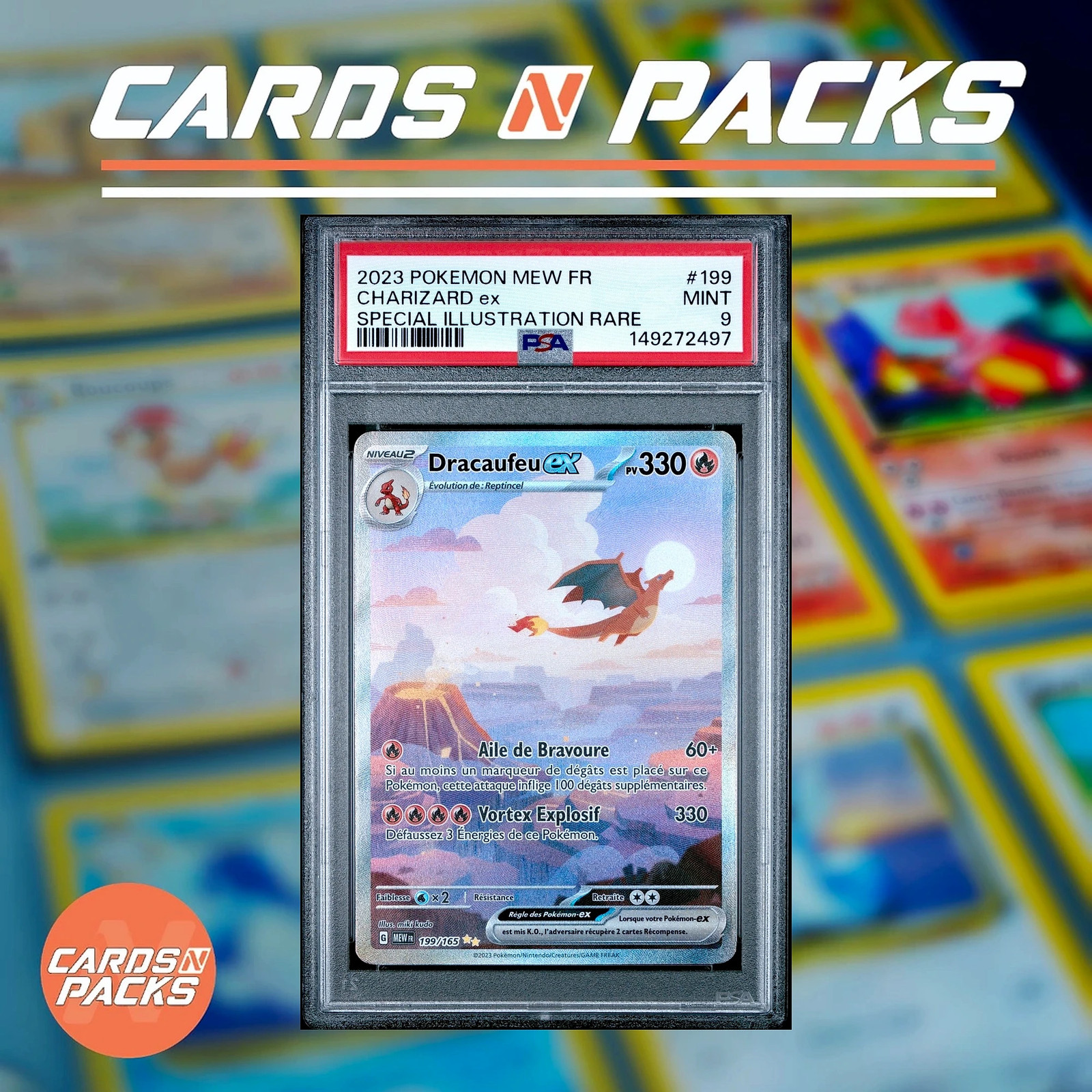 2023 Pokemon French Mew FR-151 Charizard EX Special Illustration Rare 199