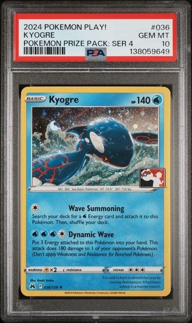 2024 Pokemon Play! Pokemon Prize Pack: Series 4 Kyogre 036