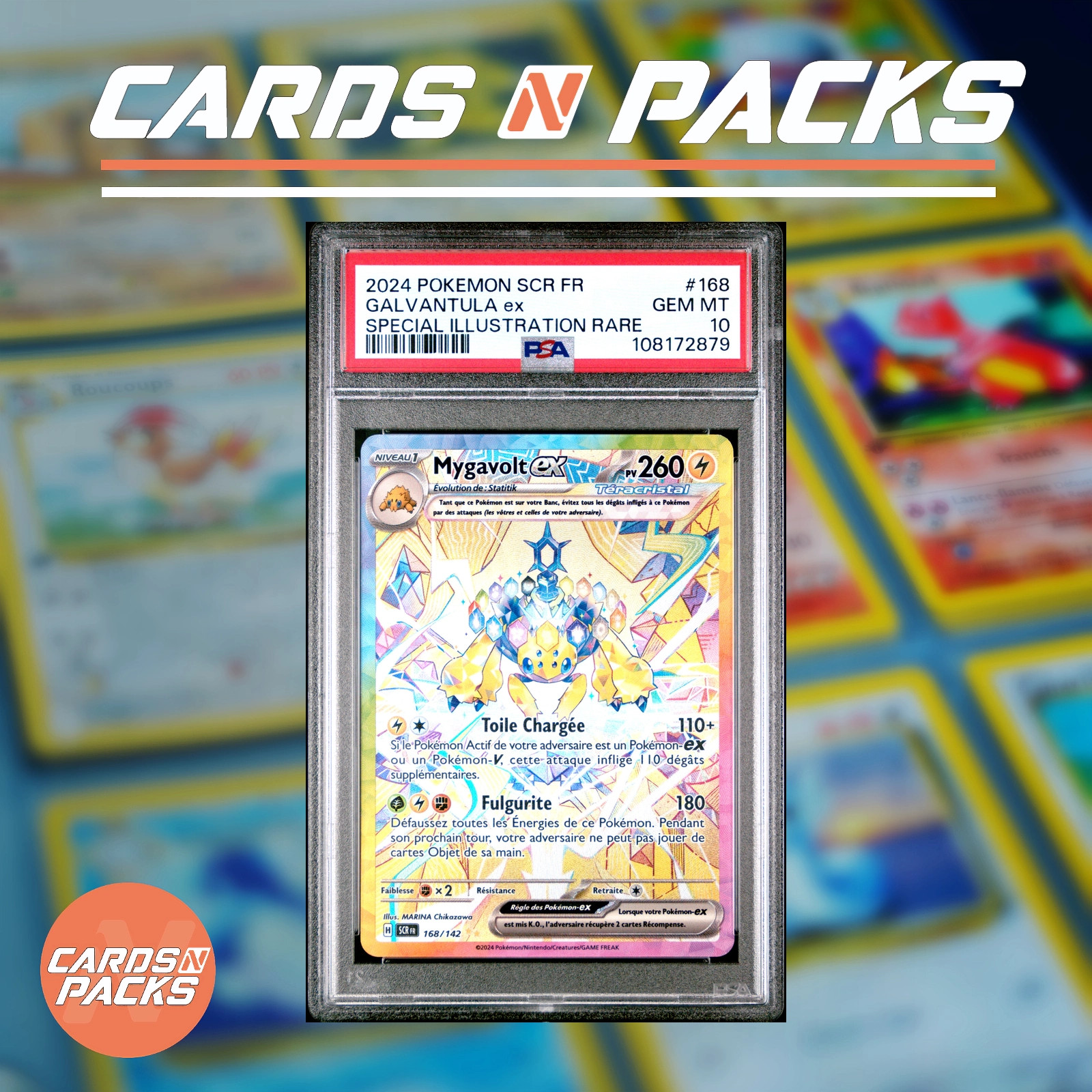 2024 Pokemon French Scr FR-Stellar Crown Galvantula EX Special Illustration Rare 168