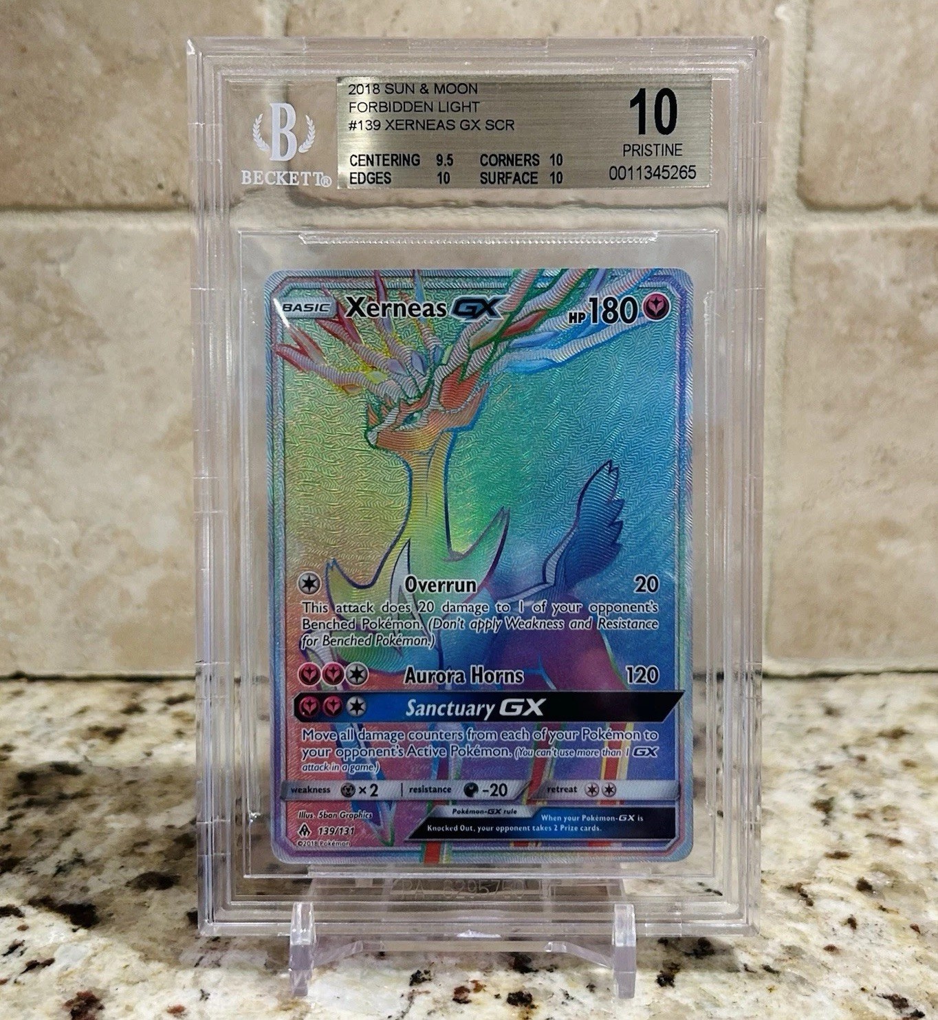 2018 Pokemon Sun and Moon Forbidden Light Xerneas GX SCR 139