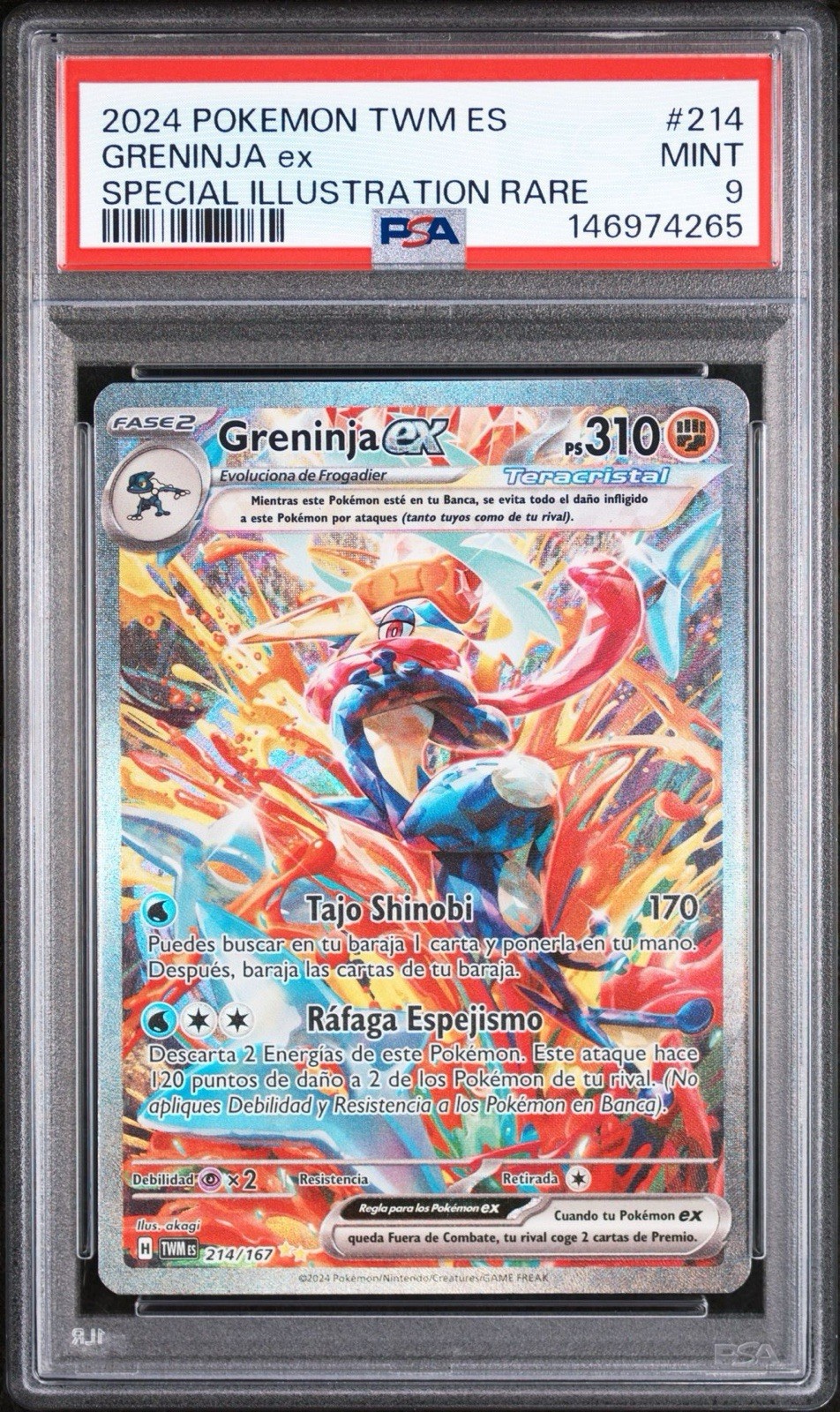 2024 Pokemon Spanish Twm ES-Twilight Masquerade Greninja EX Special Illustration Rare 214