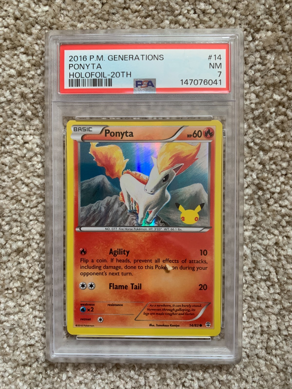 2016 Pokemon XY Generations Ponyta Holofoil-20th 14
