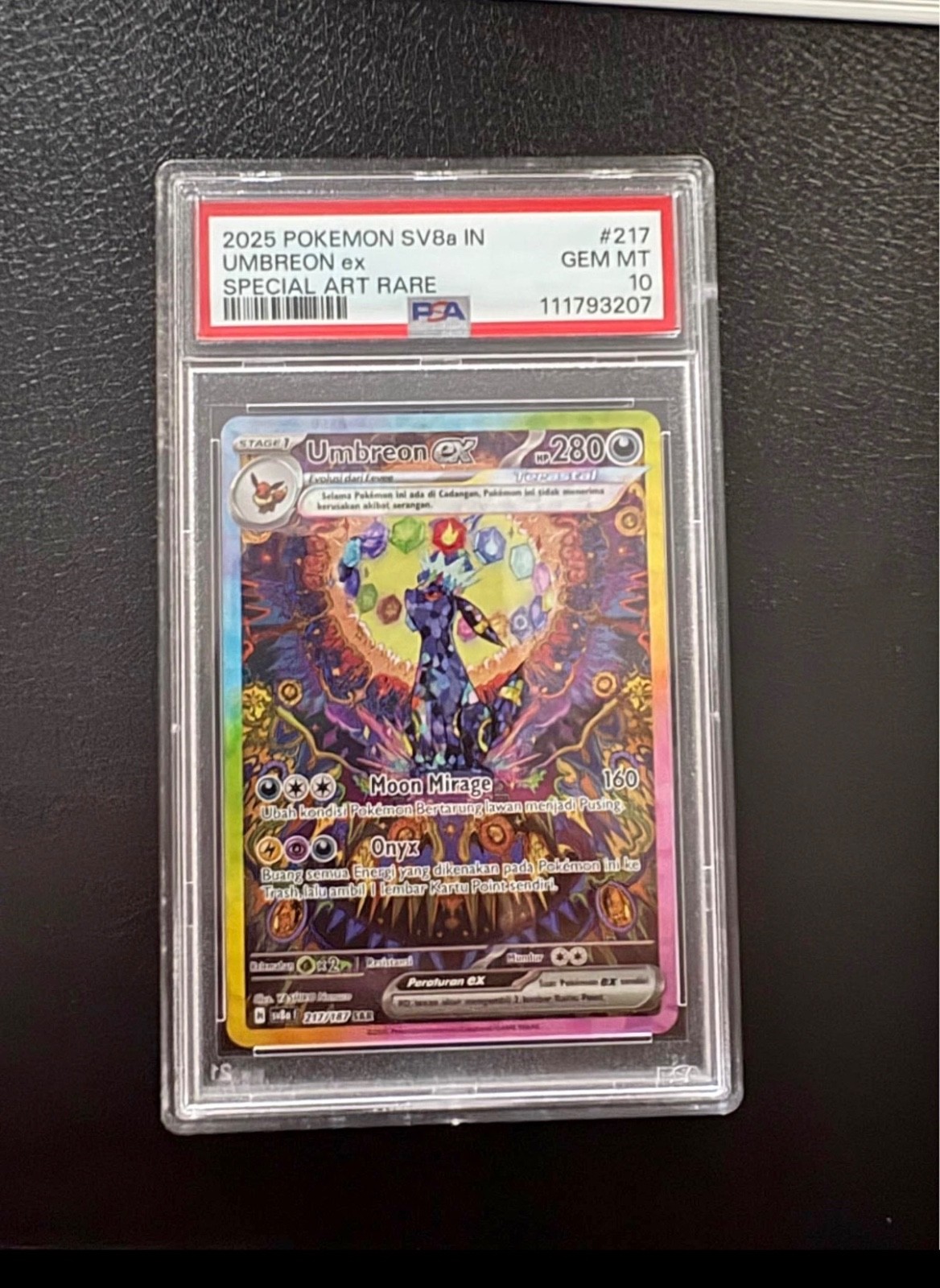 2025 Pokemon Indonesian Sv8a I-Terastal Fest EX Umbreon EX Special Art Rare 217