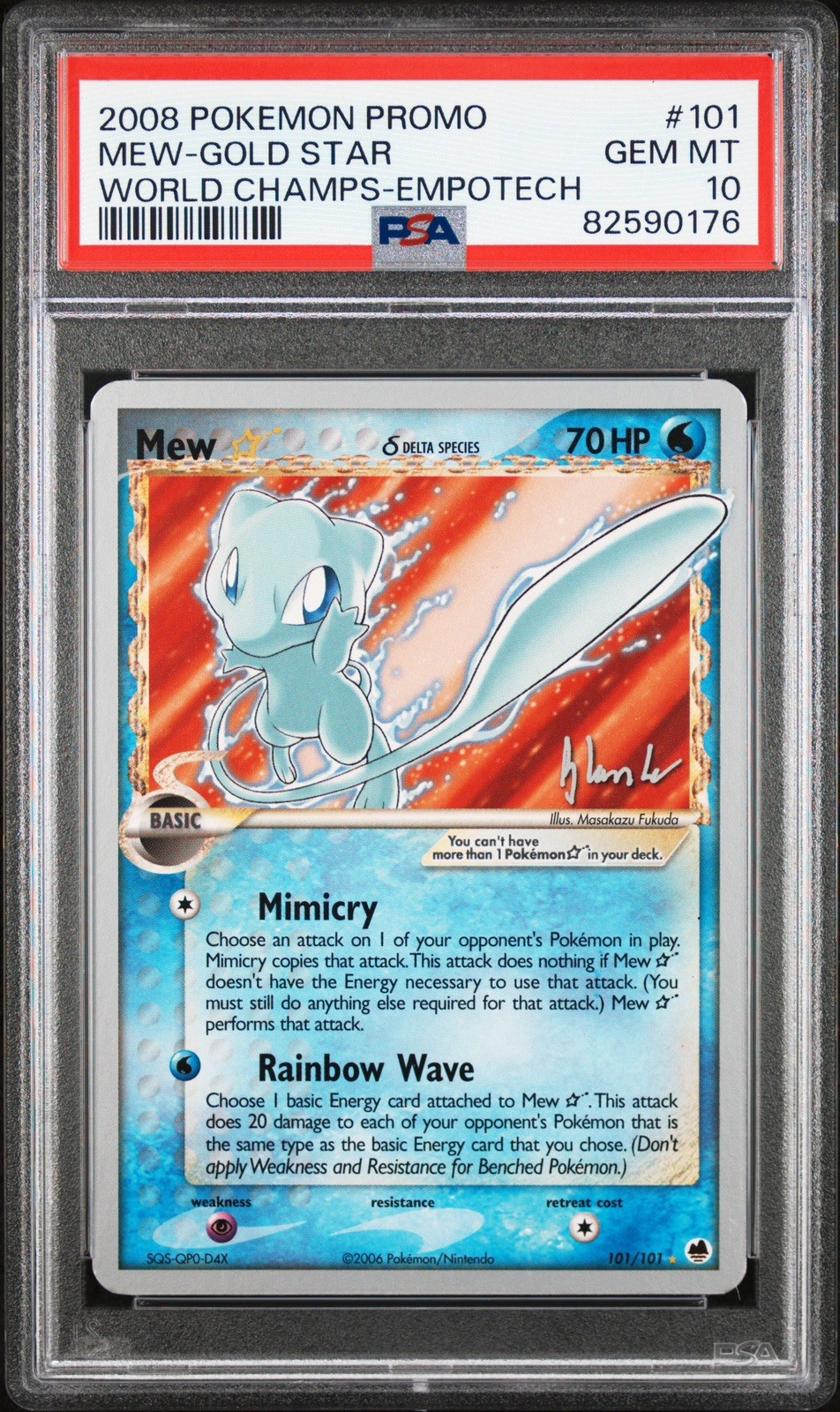 2008 Pokemon World Championships Promo Mew-Gold Star Empotech 101