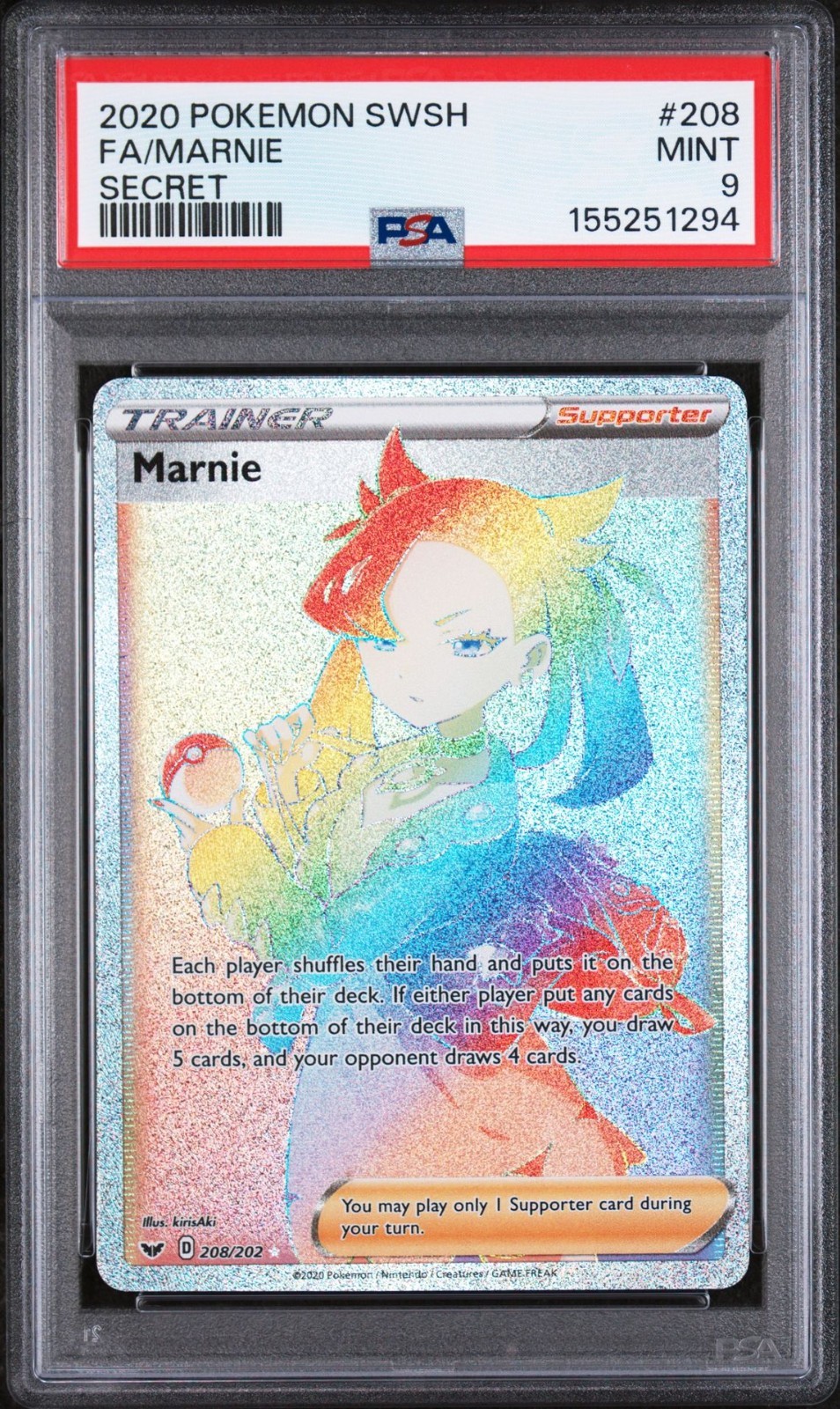 2020 Pokemon Sword & Shield Full Art/Marnie Secret 208