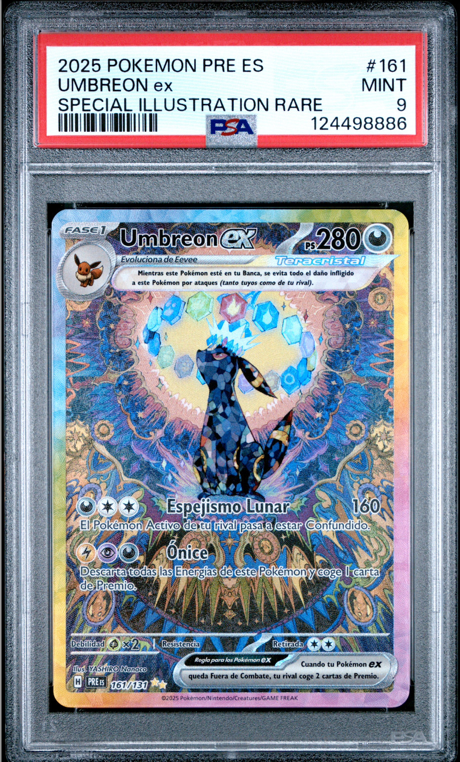 2025 Pokemon Spanish Pre ES-Prismatic Evolutions Umbreon EX Special Illustration Rare 161