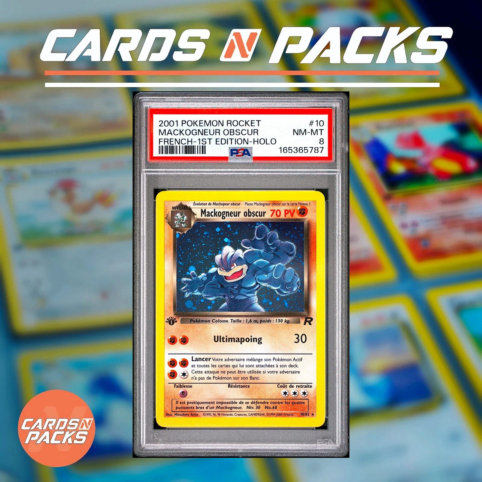 2001 Pokemon French Rocket Mackogneur Obscur-Holo 1st Edition 10