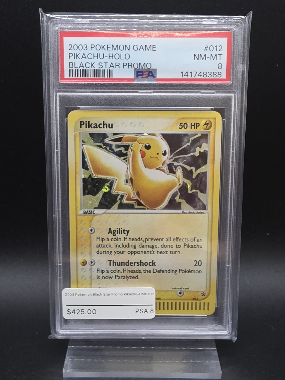 2003 Pokemon Black Star Promo Pikachu-Holo 012